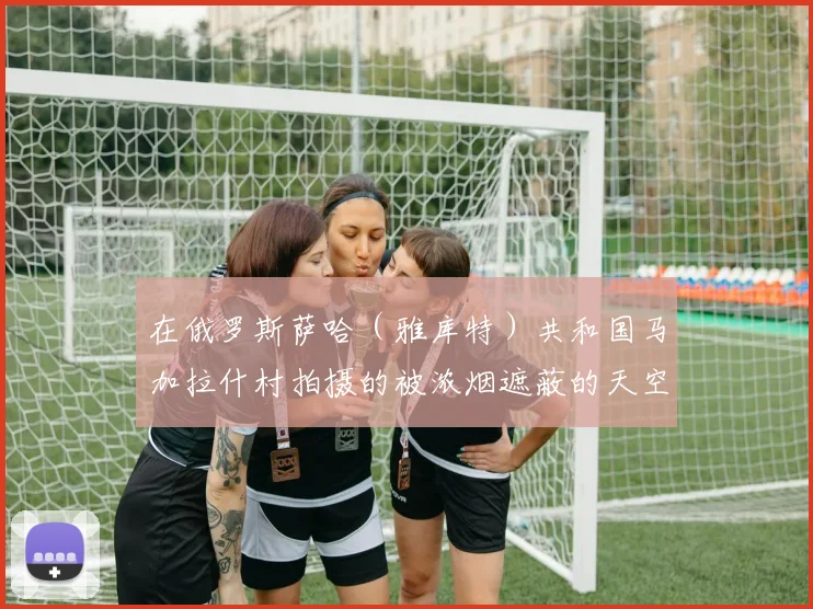 在俄罗斯萨哈（雅库特）共和国马加拉什村拍摄的被浓烟遮蔽的天空和烧焦的树木
